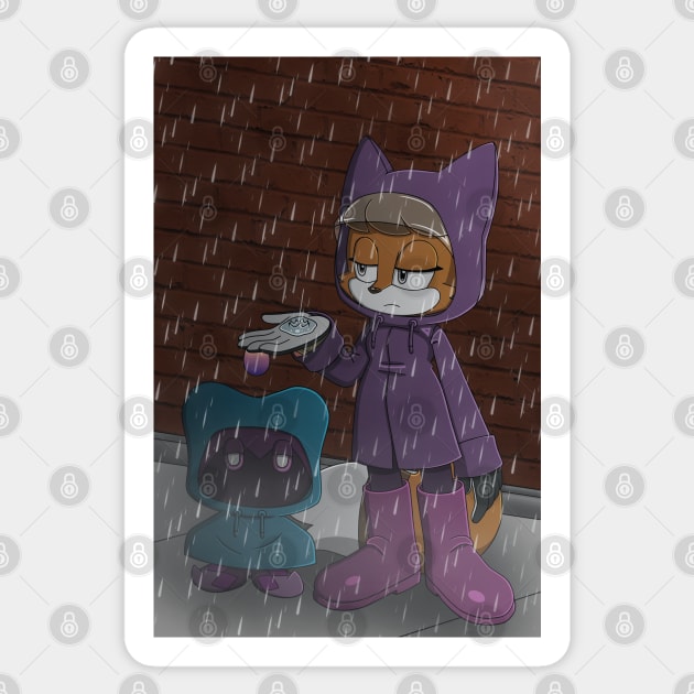 Raincoat Cinder Sticker by Firestorm Fox